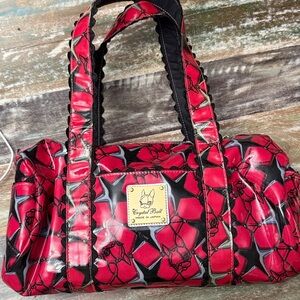 Red and Black Geometric Shoulder Bag